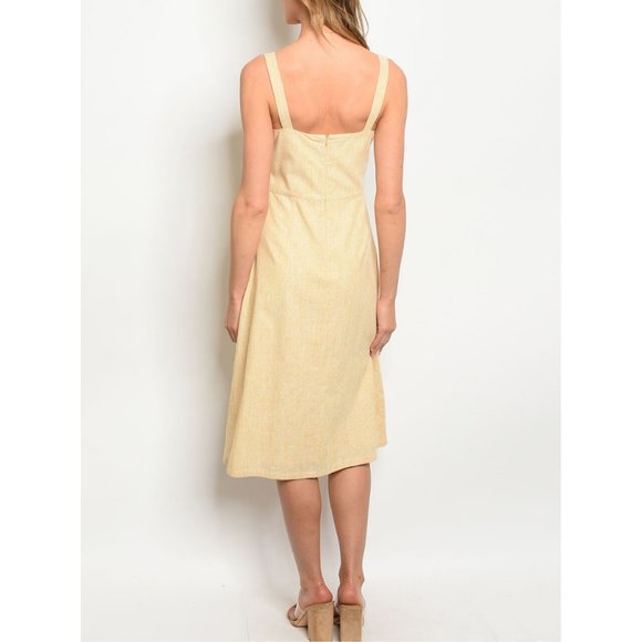 Cream Linen Button Detail Tunic Dress {Wild Honey} - Picture 3 of 3